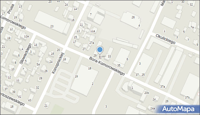 Biłgoraj, Bora-Komorowskiego Tadeusza, gen., 31, mapa Biłgoraj