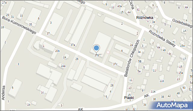 Biłgoraj, Bora-Komorowskiego Tadeusza, gen., 37b, mapa Biłgoraj