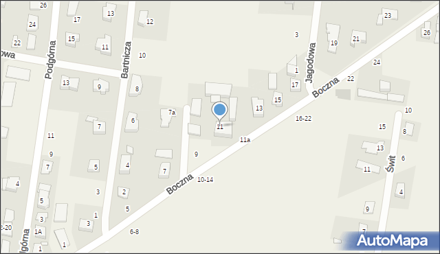 Biskupice, Boczna, 11, mapa Biskupice