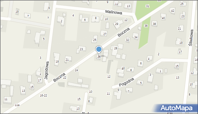 Biskupice, Boczna, 26, mapa Biskupice