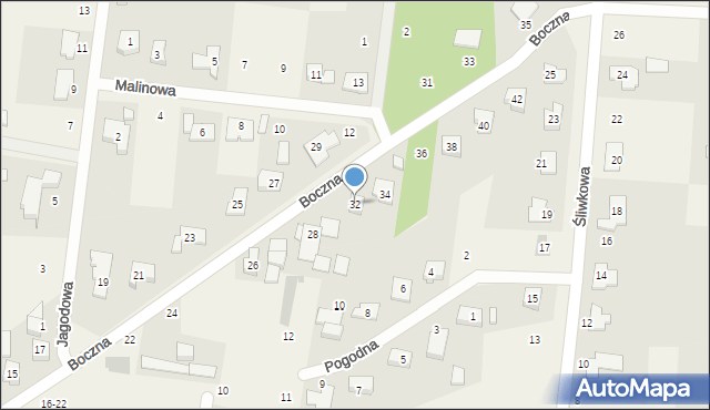 Biskupice, Boczna, 32, mapa Biskupice