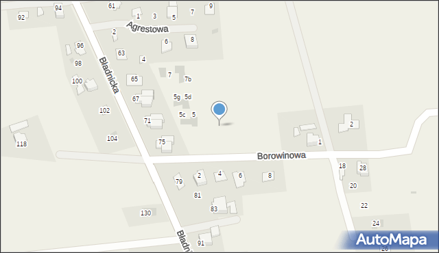 Bładnice Dolne, Borowinowa, 3, mapa Bładnice Dolne