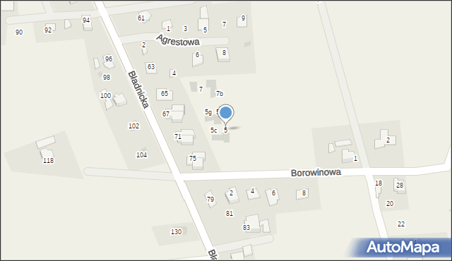 Bładnice Dolne, Borowinowa, 5, mapa Bładnice Dolne