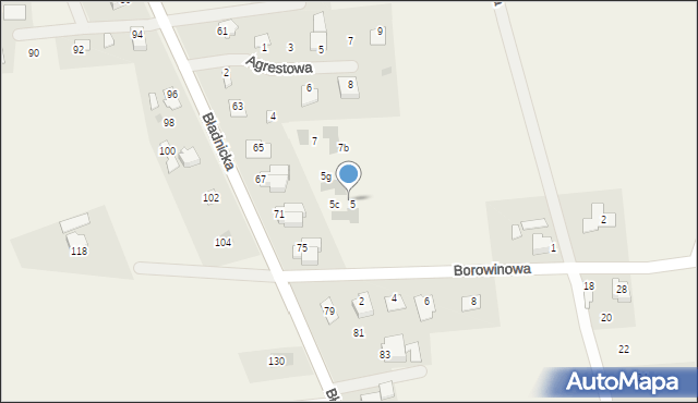 Bładnice Dolne, Borowinowa, 5a, mapa Bładnice Dolne