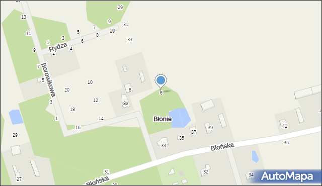 Błonie, Borowikowa, 6, mapa Błonie