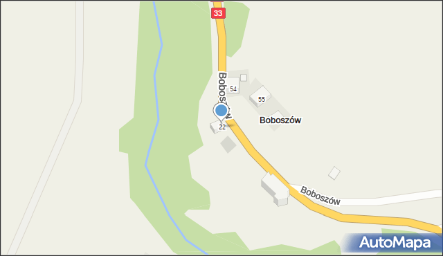 Boboszów, Boboszów, 22, mapa Boboszów