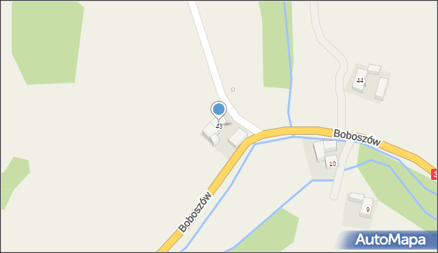Boboszów, Boboszów, 43, mapa Boboszów