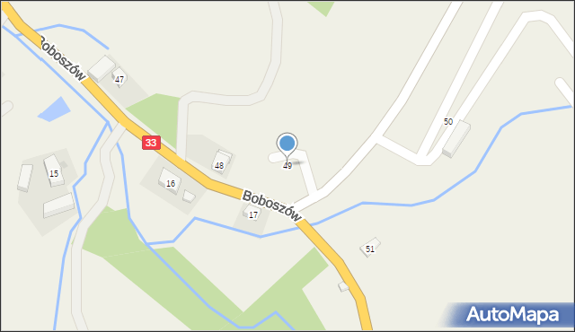 Boboszów, Boboszów, 49, mapa Boboszów