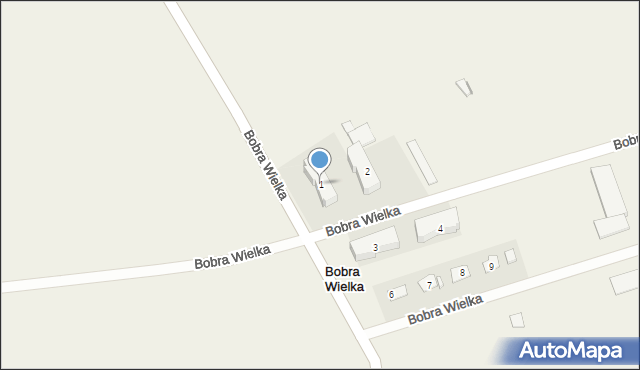 Bobra Wielka, Bobra Wielka, 1, mapa Bobra Wielka