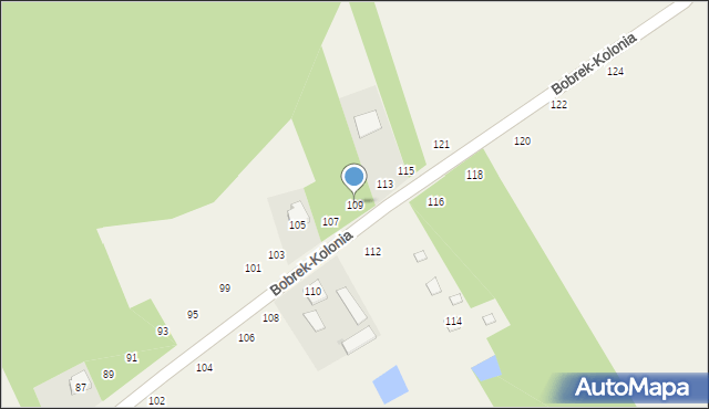Bobrek-Kolonia, Bobrek-Kolonia, 109, mapa Bobrek-Kolonia