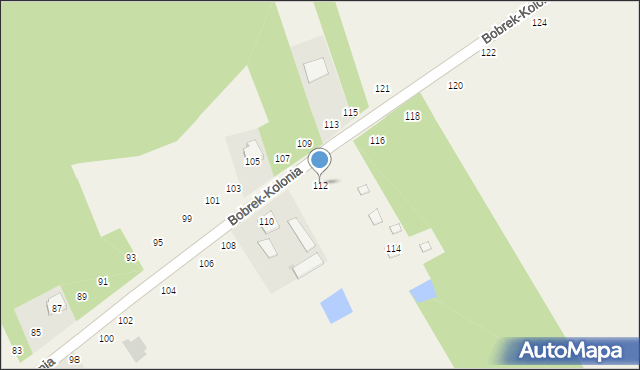 Bobrek-Kolonia, Bobrek-Kolonia, 112, mapa Bobrek-Kolonia