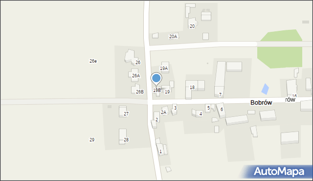 Bobrów, Bobrów, 19B, mapa Bobrów
