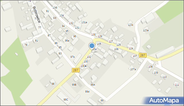 Bobrowice, Bobrowice, 103, mapa Bobrowice