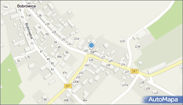Bobrowice, Bobrowice, 129, mapa Bobrowice