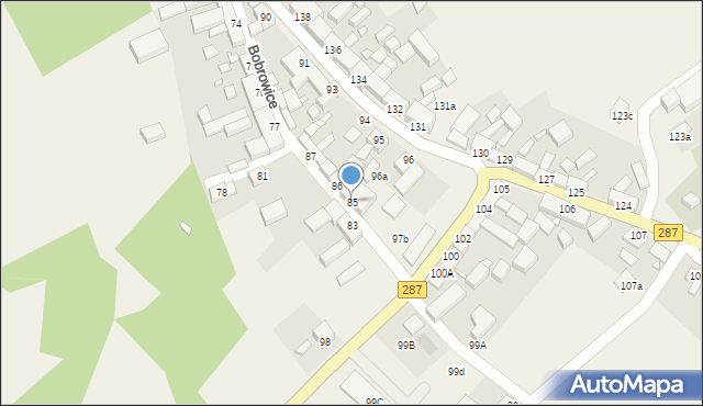 Bobrowice, Bobrowice, 85, mapa Bobrowice
