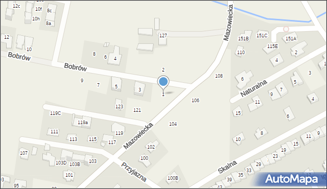 Bobrowiec, Bobrów, 1, mapa Bobrowiec
