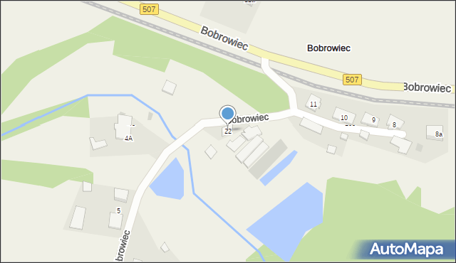 Bobrowiec, Bobrowiec, 22, mapa Bobrowiec