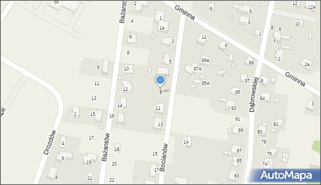 Bobrowniki, Bocianów, 9, mapa Bobrowniki