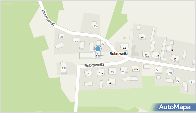 Bobrowniki, Bobrowniki, 22b, mapa Bobrowniki
