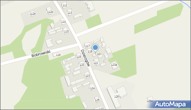 Bobrowniki, Bobrowniki, 121, mapa Bobrowniki