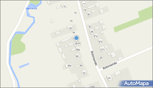 Bobrowniki, Bobrowniki, 87, mapa Bobrowniki