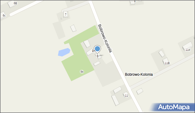 Bobrowo-Kolonia, Bobrowo-Kolonia, 9, mapa Bobrowo-Kolonia