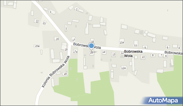 Bobrowska Wola, Bobrowska Wola, 15, mapa Bobrowska Wola