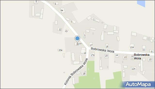 Bobrowska Wola, Bobrowska Wola, 20, mapa Bobrowska Wola