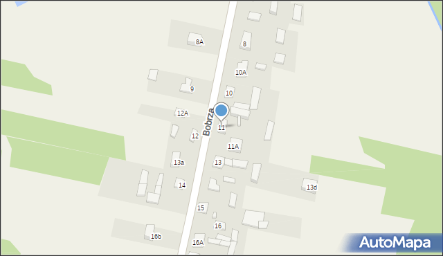 Bobrza, Bobrza, 11, mapa Bobrza