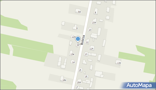 Bobrza, Bobrza, 12, mapa Bobrza