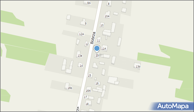 Bobrza, Bobrza, 13, mapa Bobrza