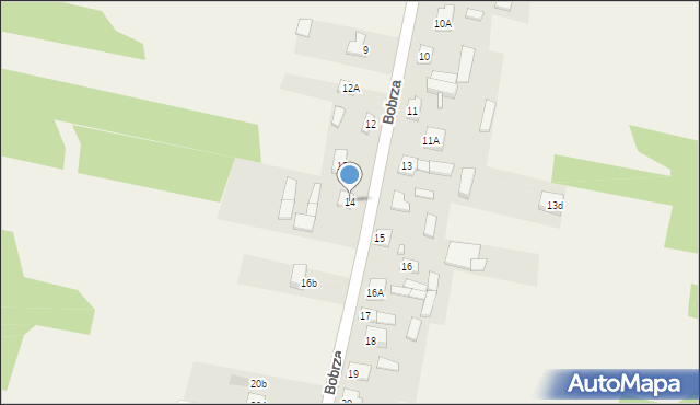 Bobrza, Bobrza, 14, mapa Bobrza