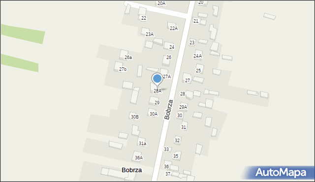 Bobrza, Bobrza, 28A, mapa Bobrza