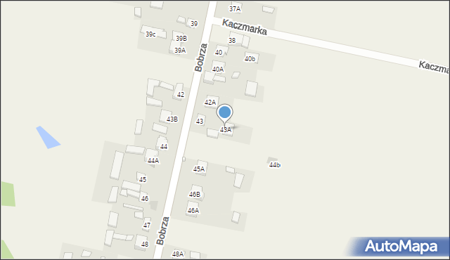 Bobrza, Bobrza, 43A, mapa Bobrza