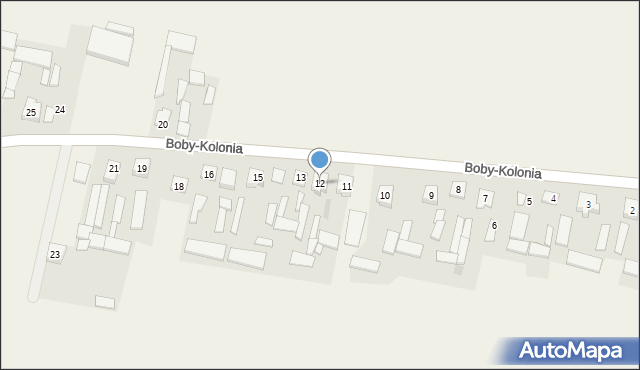 Boby-Kolonia, Boby-Kolonia, 12, mapa Boby-Kolonia