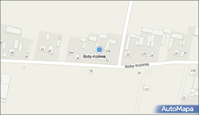 Boby-Kolonia, Boby-Kolonia, 34A, mapa Boby-Kolonia