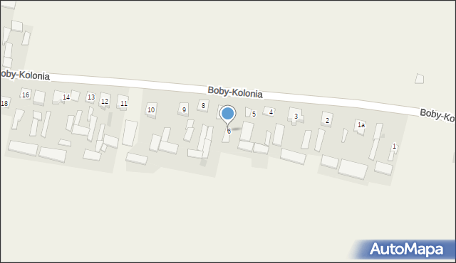 Boby-Kolonia, Boby-Kolonia, 6, mapa Boby-Kolonia