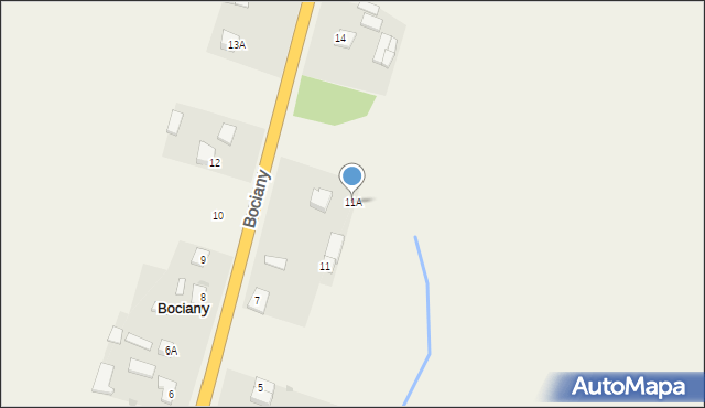 Bociany, Bociany, 11A, mapa Bociany