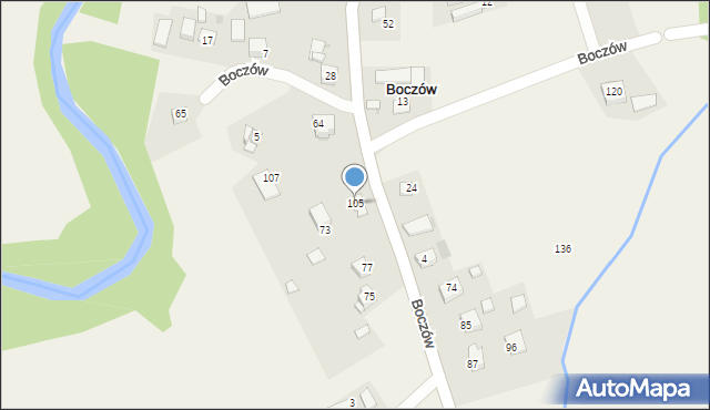 Boczów, Boczów, 105, mapa Boczów
