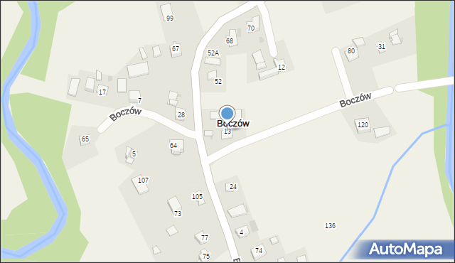 Boczów, Boczów, 13, mapa Boczów