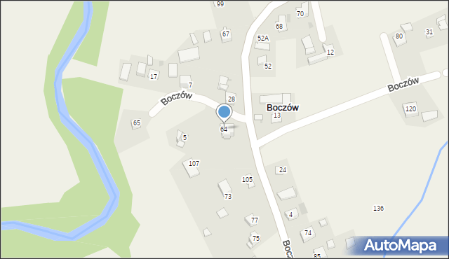 Boczów, Boczów, 64, mapa Boczów