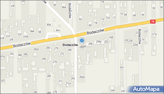 Bodaczów, Bodaczów, 262b, mapa Bodaczów