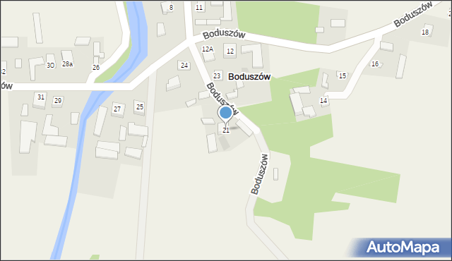 Boduszów, Boduszów, 21, mapa Boduszów