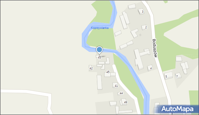 Boduszów, Boduszów, 43, mapa Boduszów