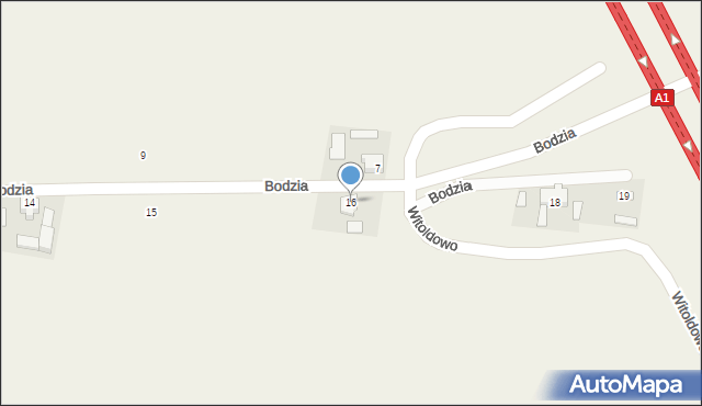 Bodzia, Bodzia, 16, mapa Bodzia