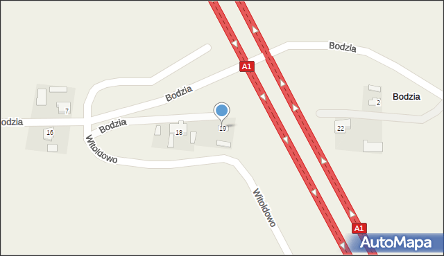 Bodzia, Bodzia, 19, mapa Bodzia