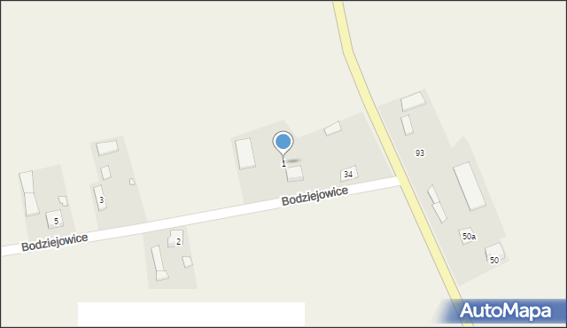 Bodziejowice, Bodziejowice, 1, mapa Bodziejowice