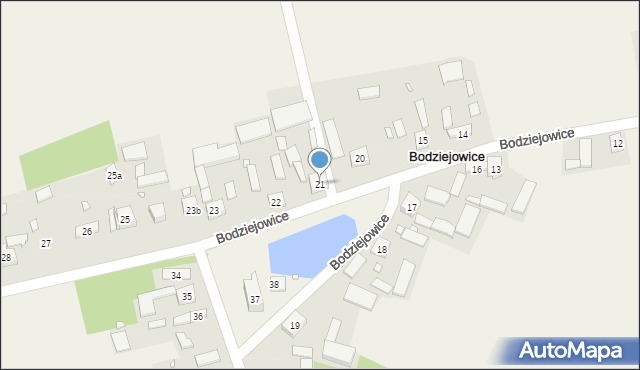 Bodziejowice, Bodziejowice, 21, mapa Bodziejowice
