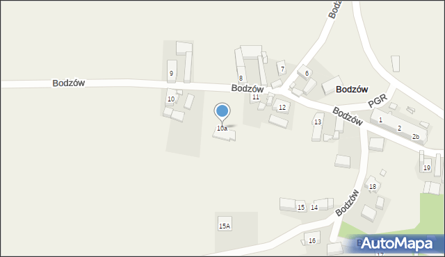 Bodzów, Bodzów, 10a, mapa Bodzów