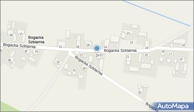 Bogacka Szklarnia, Bogacka Szklarnia, 25, mapa Bogacka Szklarnia